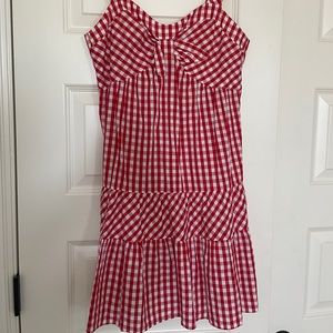 Betsy Johnson Red Gingam Tiered Dress - S